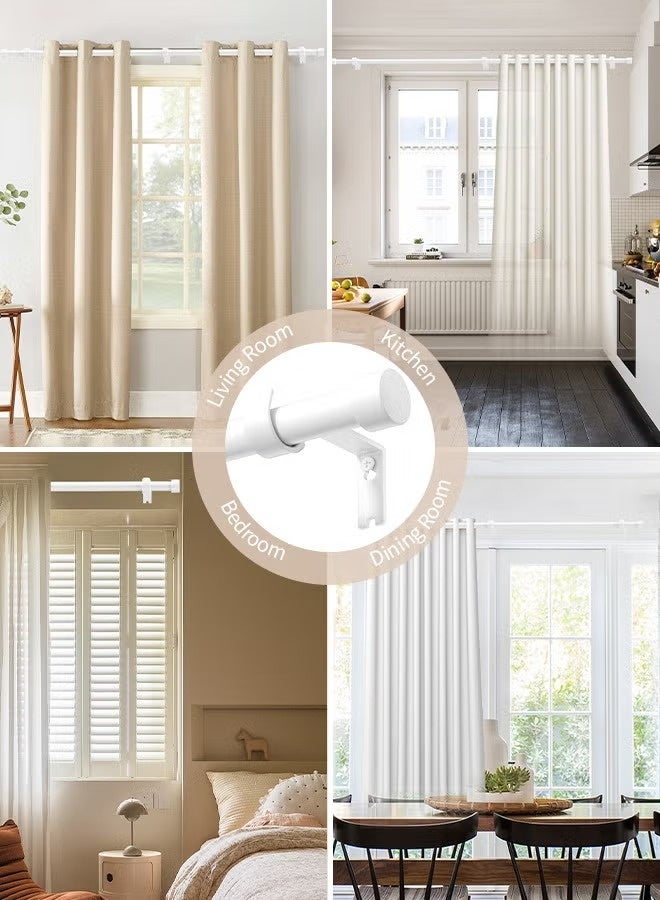 Bukela 2 Packs Heavy Duty Curtain Rod Brackets, Double Rod Holder for Curtains & Clothes, White Metal Pole Support with Screws - Image 4