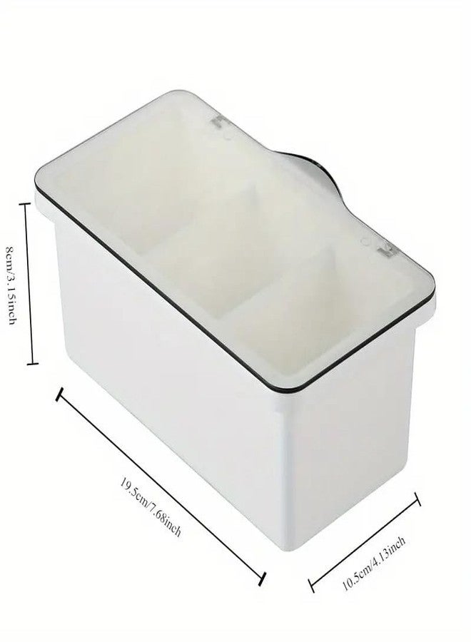 CLEGERZ Spice Box for Kitchen 3- Compartment Acrylic Seasoning Box | Storage Container Condiment Jars - Cruet with Cover and Spoon | kitchen storage, salt, pepper, sugar and coffee - Image 5