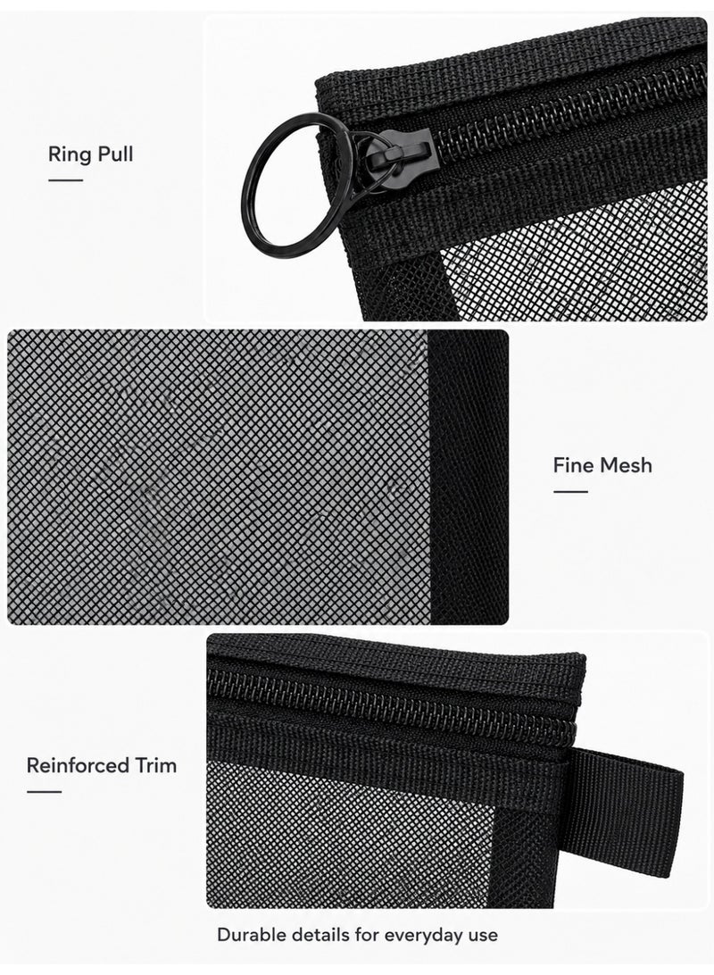 Transparent Toiletry Bag Cosmetic Organizer Pouch Travel Makeup Storage Bag Black,Size M - Image 2