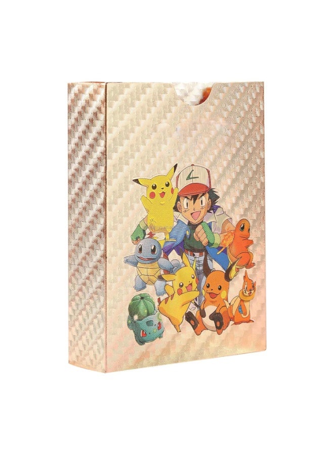 Pokemon 55 PCS Rose Gold Foil Card Assorted Cards TCG Deck Box - Series Cards Rare Cards and Common-Rare Mystery Card Pokemon, Toy for Kids - Image 1