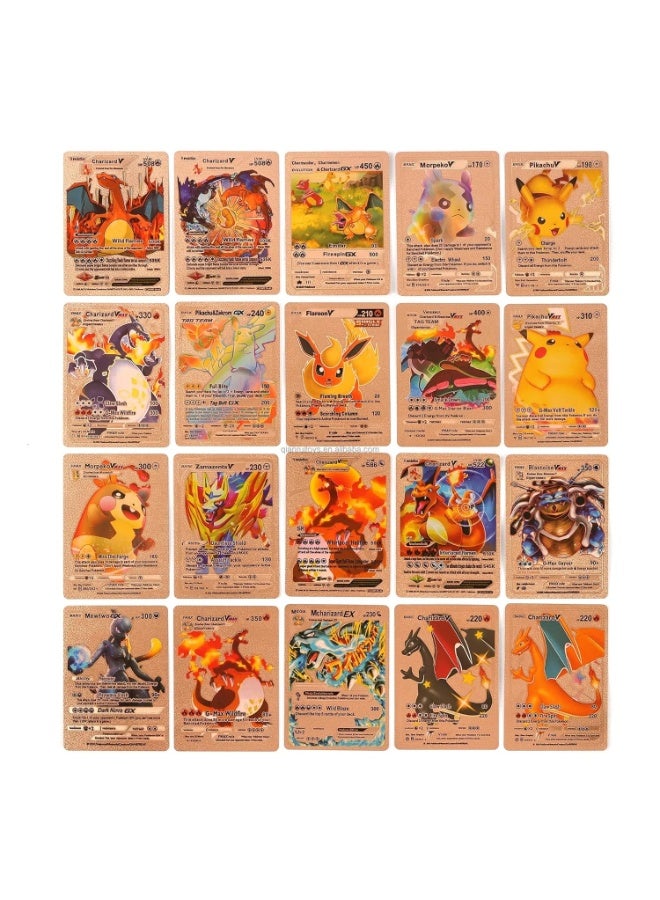 Pokemon 55 PCS Rose Gold Foil Card Assorted Cards TCG Deck Box - Series Cards Rare Cards and Common-Rare Mystery Card Pokemon, Toy for Kids - Image 2