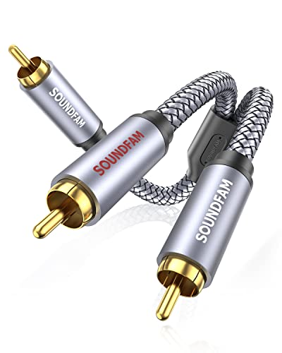SOUNDFAM RCA Splitter 10ft/3M, RCA Y Splitter 1 Male to 2 Male Subwoofer Digital Stereo Audio Cable Bi-Directional Transmission Double Shielding for Subwoofer,Home Theater,AV Receiver,Amplifier-Grey - Image 1