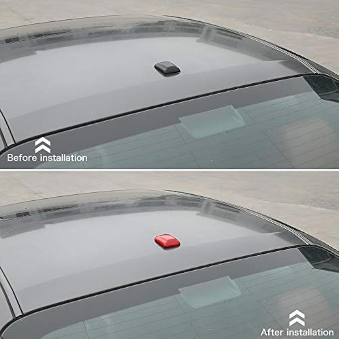 rayihni Radio Antenna Base Cover Trim for Dodge RAM 1500 Pickup Trunks 2010-2015, for Dodge Charger 2010-2020, for Dodge Challenger 2009-2020, Exterior Decoration Accessories, Red - Image 3