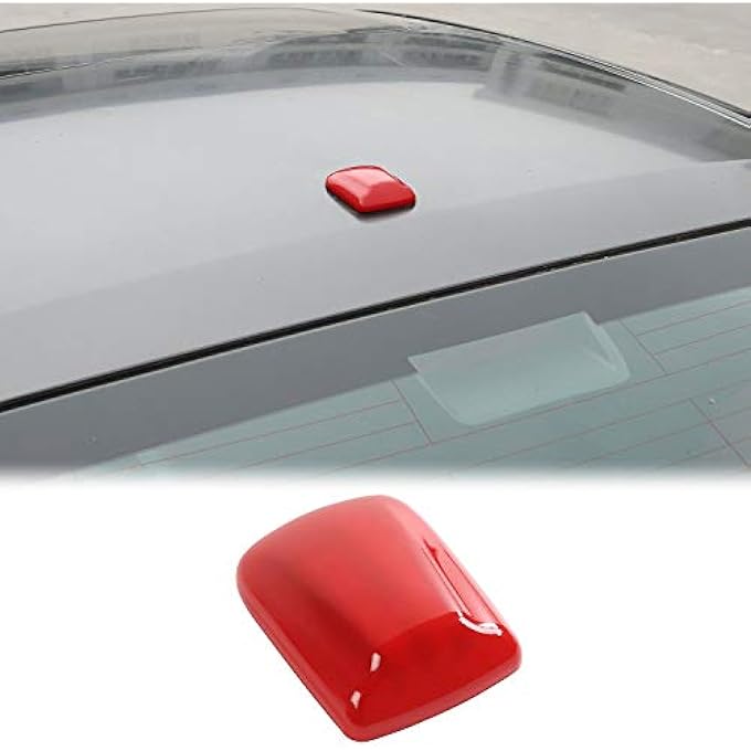rayihni Radio Antenna Base Cover Trim for Dodge RAM 1500 Pickup Trunks 2010-2015, for Dodge Charger 2010-2020, for Dodge Challenger 2009-2020, Exterior Decoration Accessories, Red - Image 2