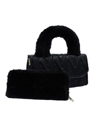 Stylist Hand Bag With Fur Handle - pzsku/Z3B0A60FB45F0975FE303Z/45/_/1666596326/169f75eb-0549-44c5-96d1-068a78a035c7