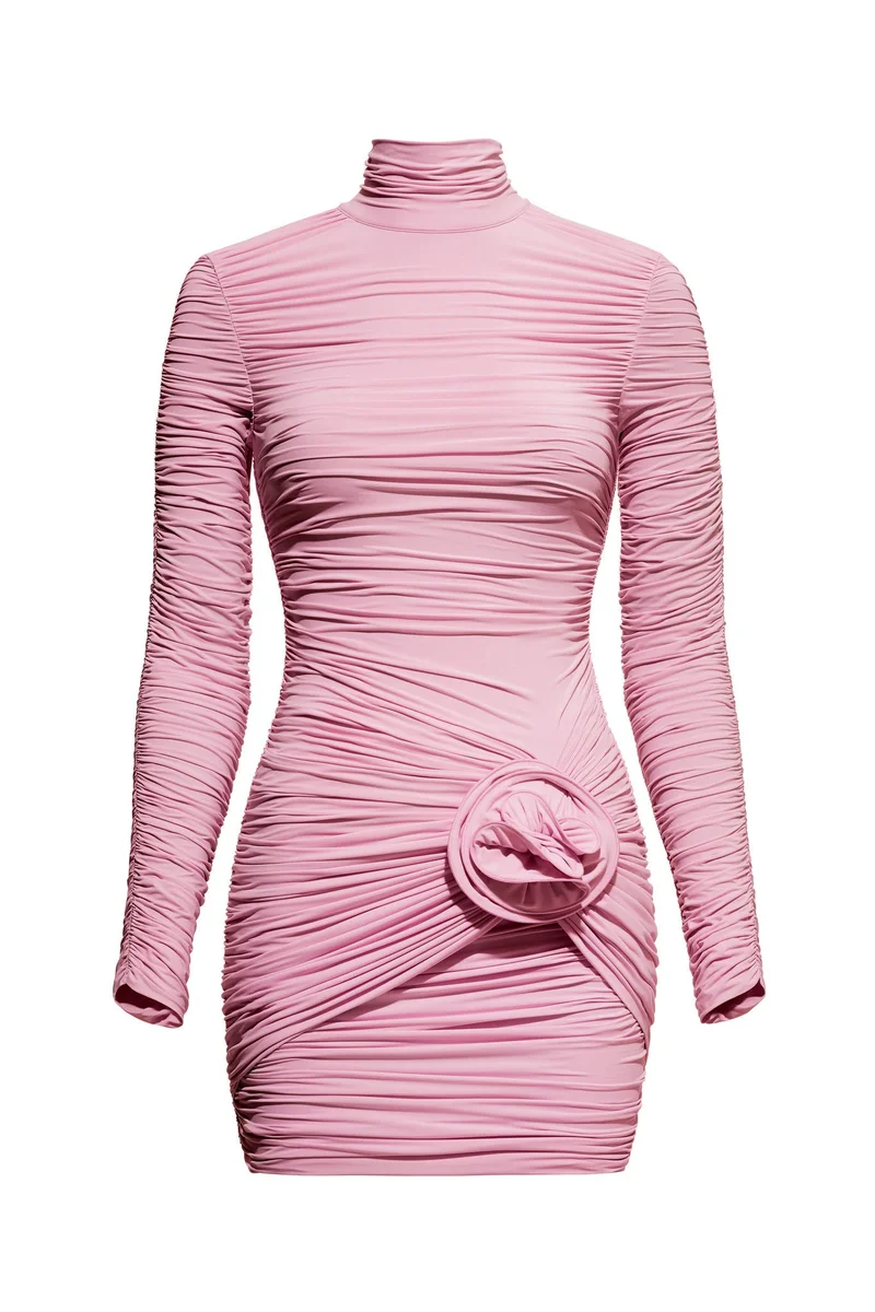 H&M Rose-appliquéd turtleneck dress