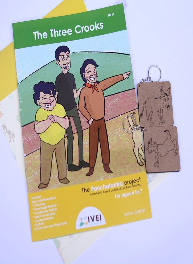IVEI Panchatantra Workbook & DIY Keychains - The Three Crooks Learning Activity for Kids Ages 4-7 - Image 3