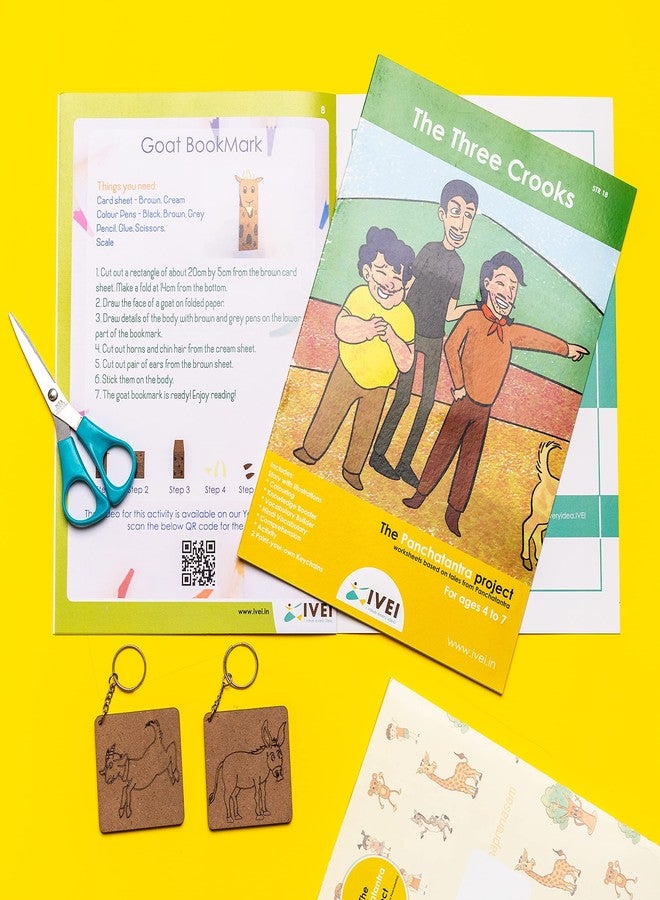 IVEI Panchatantra Workbook & DIY Keychains - The Three Crooks Learning Activity for Kids Ages 4-7 - Image 4