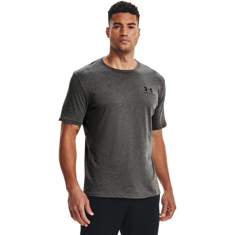 UNDER ARMOUR قميص قصير الأكمام للرجال من أندر أرمور UA Sportstyle مع شعار على الصدر - XXXX-كبير رمادي - Image 1