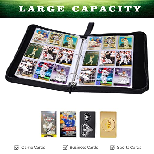 Rmannke 900 Pockets Football Cards Binder,Trading Cards Holder Card Collectors Album,Trading Card Binder 9 Pocket with 50 Removable Sleeves for Football Card and Sports Card - Image 5