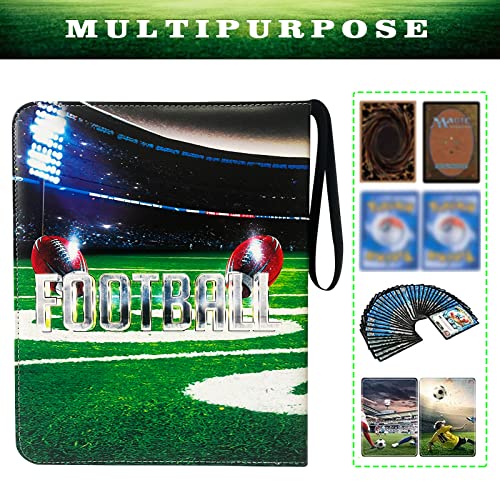 Rmannke 900 Pockets Football Cards Binder,Trading Cards Holder Card Collectors Album,Trading Card Binder 9 Pocket with 50 Removable Sleeves for Football Card and Sports Card - Image 3