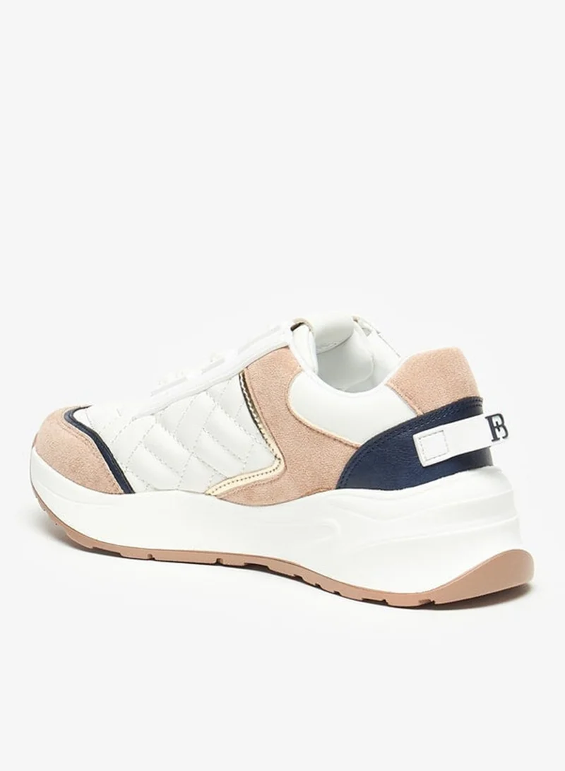 Flora Bella By Shoexpress Quilted Sports Shoes with Lace-Up Closure