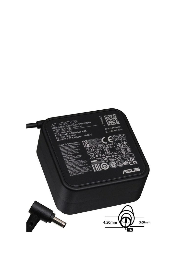 Terabyte محول شاحن طاقة 65 واط 19 فولت 3.42 أمبير متوافق مع ASUS EXA1203XH PA-1650-30 PA-1650-78 PA-1650-93 ADP-65GD B (حجم قابس التيار المستمر: 4.5 * 3.0 مم) - Image 1