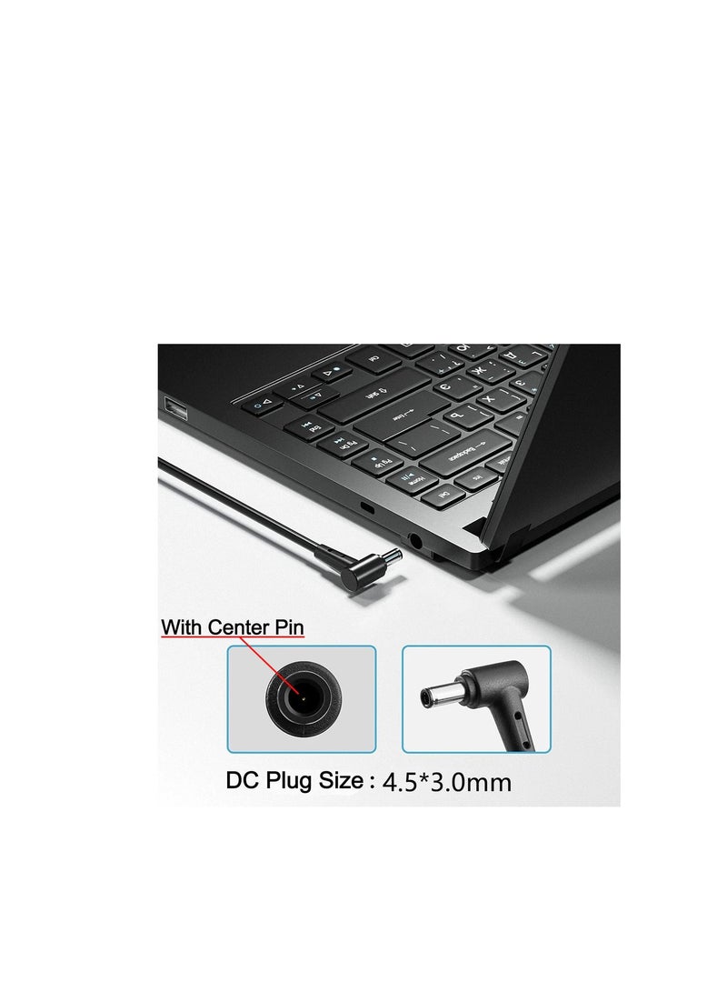 Terabyte محول شاحن طاقة 65 واط 19 فولت 3.42 أمبير متوافق مع ASUS EXA1203XH PA-1650-30 PA-1650-78 PA-1650-93 ADP-65GD B (حجم قابس التيار المستمر: 4.5 * 3.0 مم) - Image 2