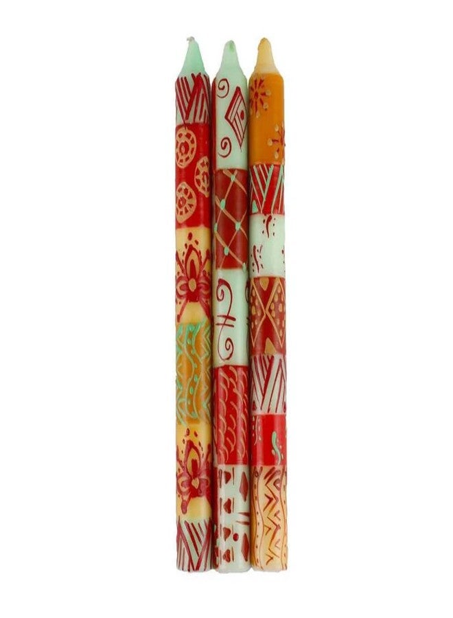 Nobunto Hand Painted Candles in Owoduni Design (Three tapers) - Image 3