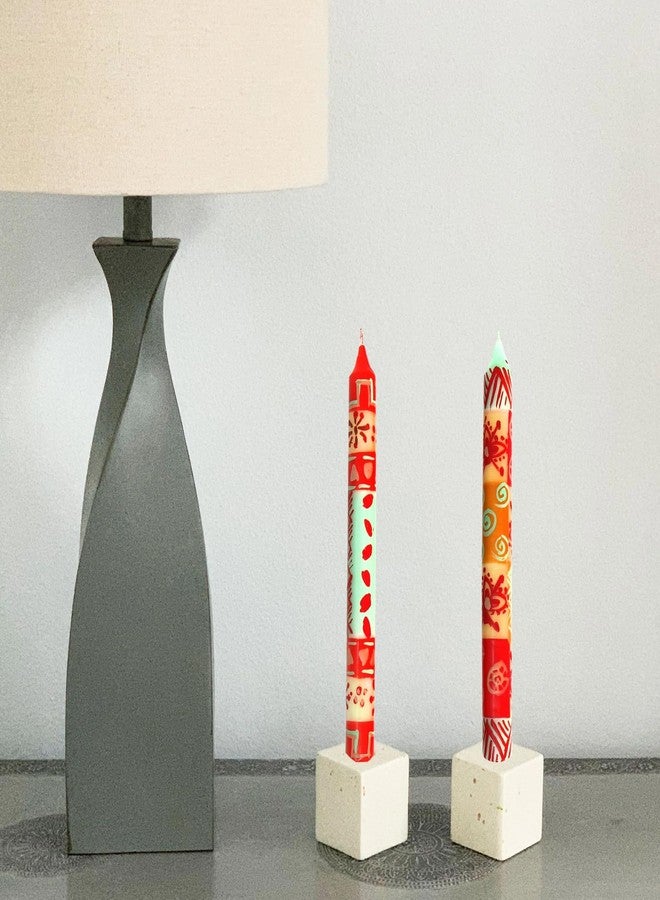 Nobunto Hand Painted Candles in Owoduni Design (Three tapers) - Image 2
