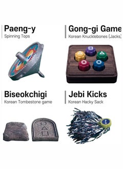JOGAMS Korean Traditional Play Game Korean Folk Game Set Gonggi Biseokchigi Jebi Chagi Paeng Y DDAKJI Game Set Family Travel Game  - Image 2
