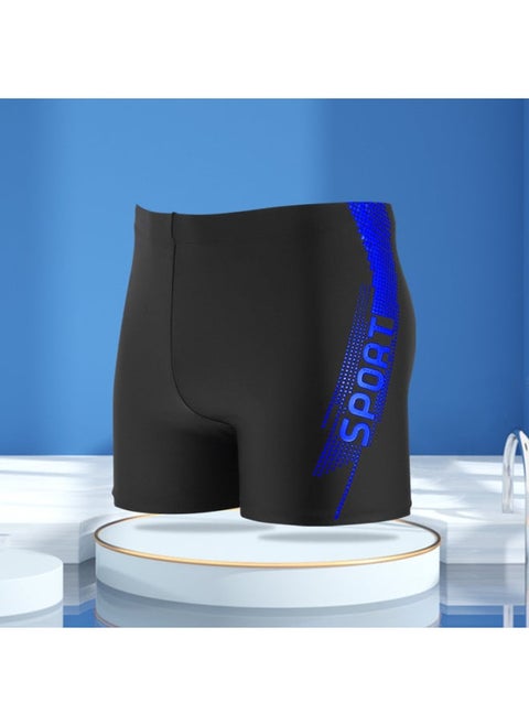 Simple Printed Men's Swimming Trunks Plus Size Soft And Comfortable Lining Adult Hot Spring Boxer Wholesale-Color:Blue Offset Printing-Size:XXL (recommended 60.00 Kg-70.00 Kg