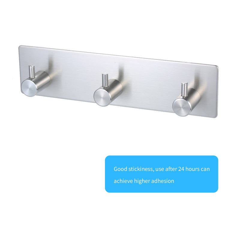 Robe Towel Wall Hanger Coat Hooks Stainless Steel Rack Clothes Hat Hook Self Adhesive Bathroom Hook 3-hook 1 PCS - Image 5