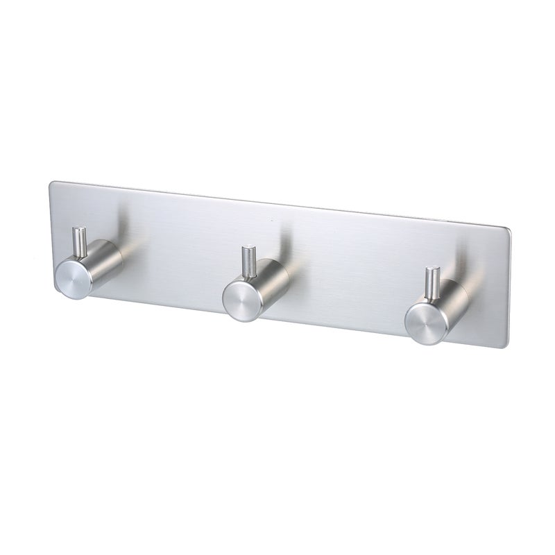 Robe Towel Wall Hanger Coat Hooks Stainless Steel Rack Clothes Hat Hook Self Adhesive Bathroom Hook 3-hook 1 PCS - Image 1