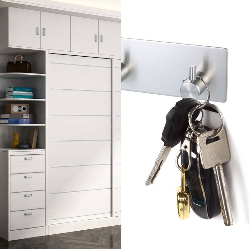 Robe Towel Wall Hanger Coat Hooks Stainless Steel Rack Clothes Hat Hook Self Adhesive Bathroom Hook 3-hook 1 PCS - Image 4