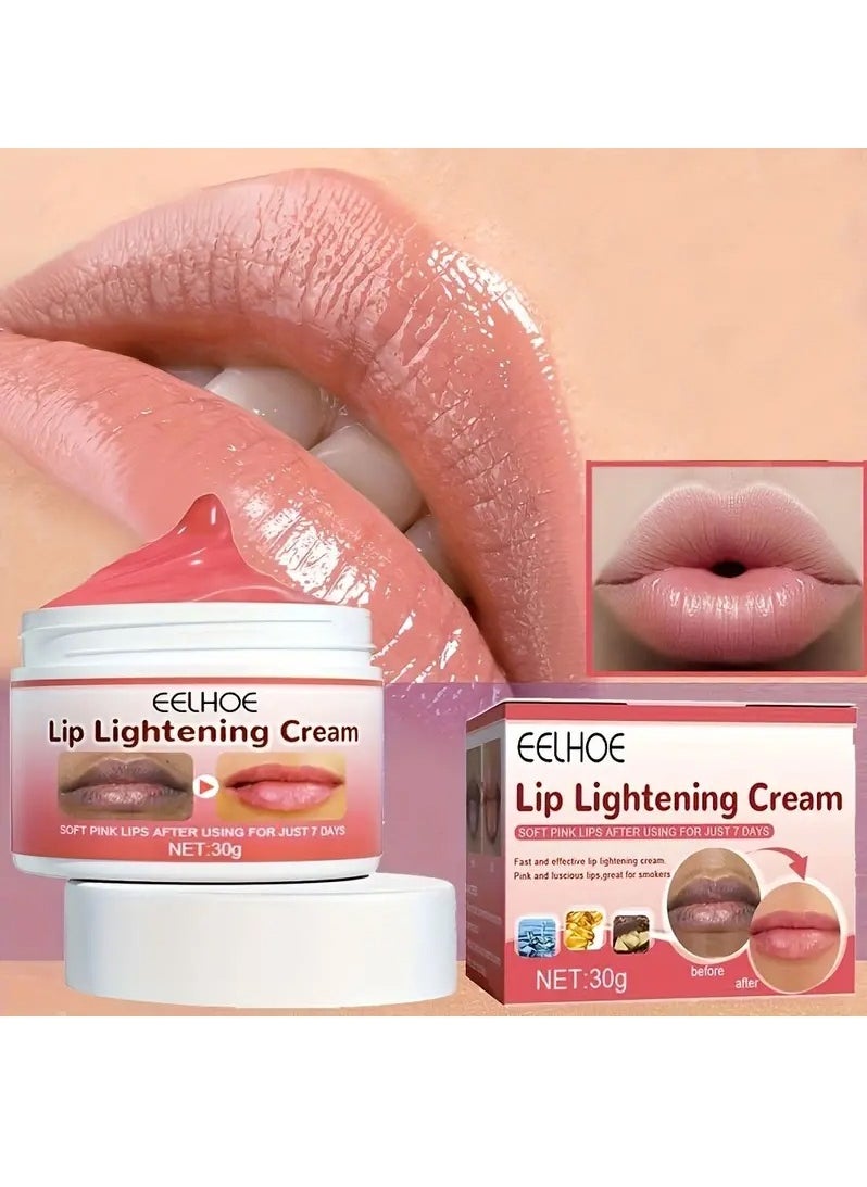 EELHOE - Lip Lightening Cream For Dark Lips, Healthy Organic Lip Lightening Cream Balm For Soft Pink Lips 30g - Image 1