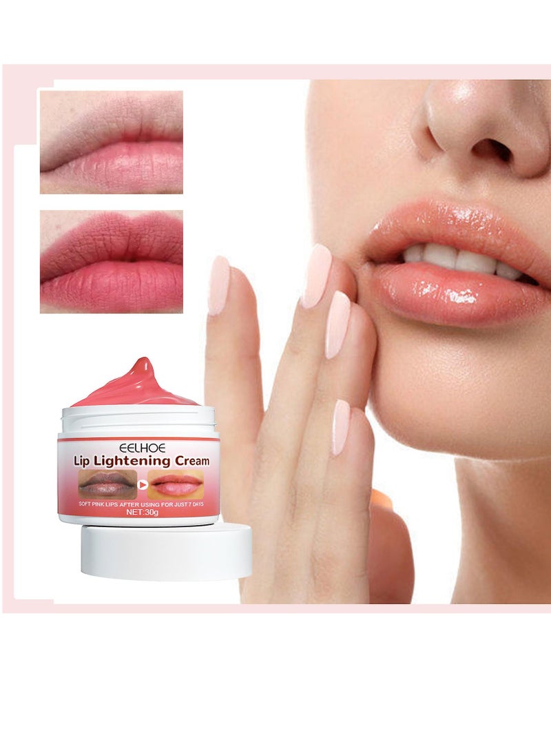 EELHOE - Lip Lightening Cream For Dark Lips, Healthy Organic Lip Lightening Cream Balm For Soft Pink Lips 30g - Image 1