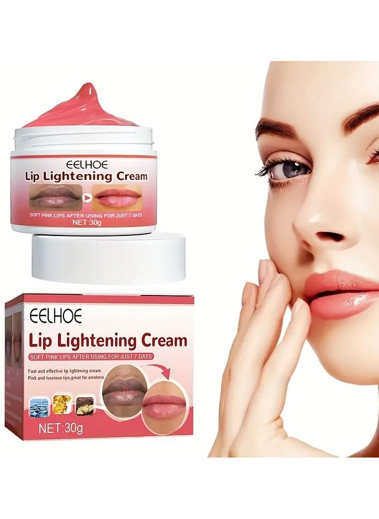 EELHOE - Lip Lightening Cream For Dark Lips, Healthy Organic Lip Lightening Cream Balm For Soft Pink Lips 30g - Image 1