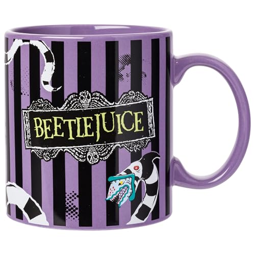 Silver Buffalo Beetlejuice Ceramic Mug Featuring Sandworm 20 Ounces