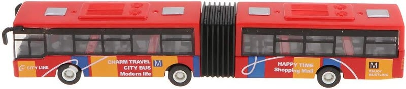 klarako Pull Back Articulated Bus, City Bus Pullback Vehicles, Party Favors for Toddlers Boys and Girls 3 Year and Up, Red, 18 x 3 x 3cm - Image 5