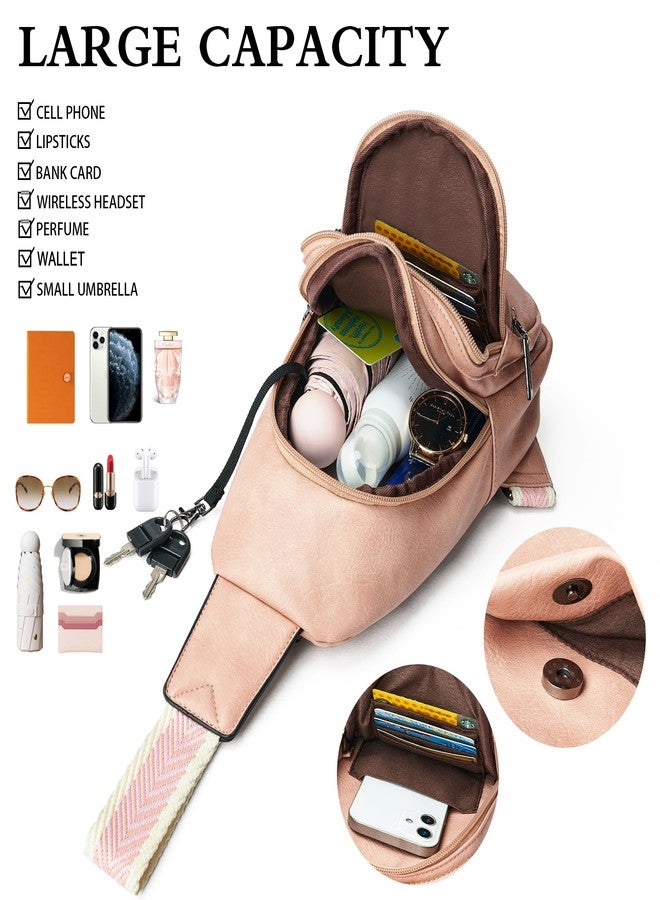 Mroede Sling Bag Crossbody Bags for Women Small Cross Body Bag for Daily Travel Leisure Sport, 7-3 Pink, Medium, Front Pocket Zipper - Image 4