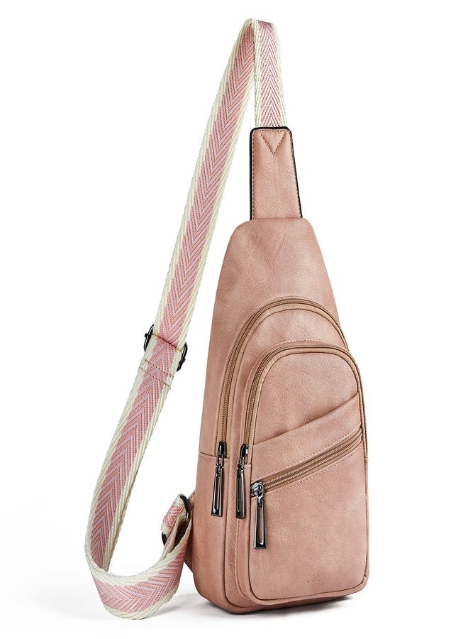 Mroede Sling Bag Crossbody Bags for Women Small Cross Body Bag for Daily Travel Leisure Sport, 7-3 Pink, Medium, Front Pocket Zipper - Image 1