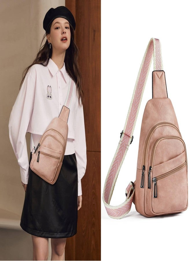 Mroede Sling Bag Crossbody Bags for Women Small Cross Body Bag for Daily Travel Leisure Sport, 7-3 Pink, Medium, Front Pocket Zipper - Image 2