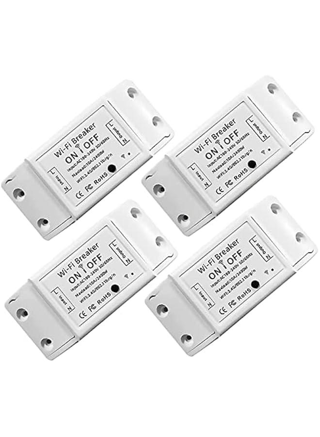 BWSJ Smart WiFi  Wireless Socket atible with Alexa Home Smart Life APP Iph  Remote Control Relay  DIY Module for Home Hotel Office Voice Control Timer Function 4 ) - Image 1