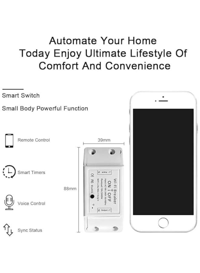 BWSJ Smart WiFi  Wireless Socket atible with Alexa Home Smart Life APP Iph  Remote Control Relay  DIY Module for Home Hotel Office Voice Control Timer Function 4 ) - Image 5