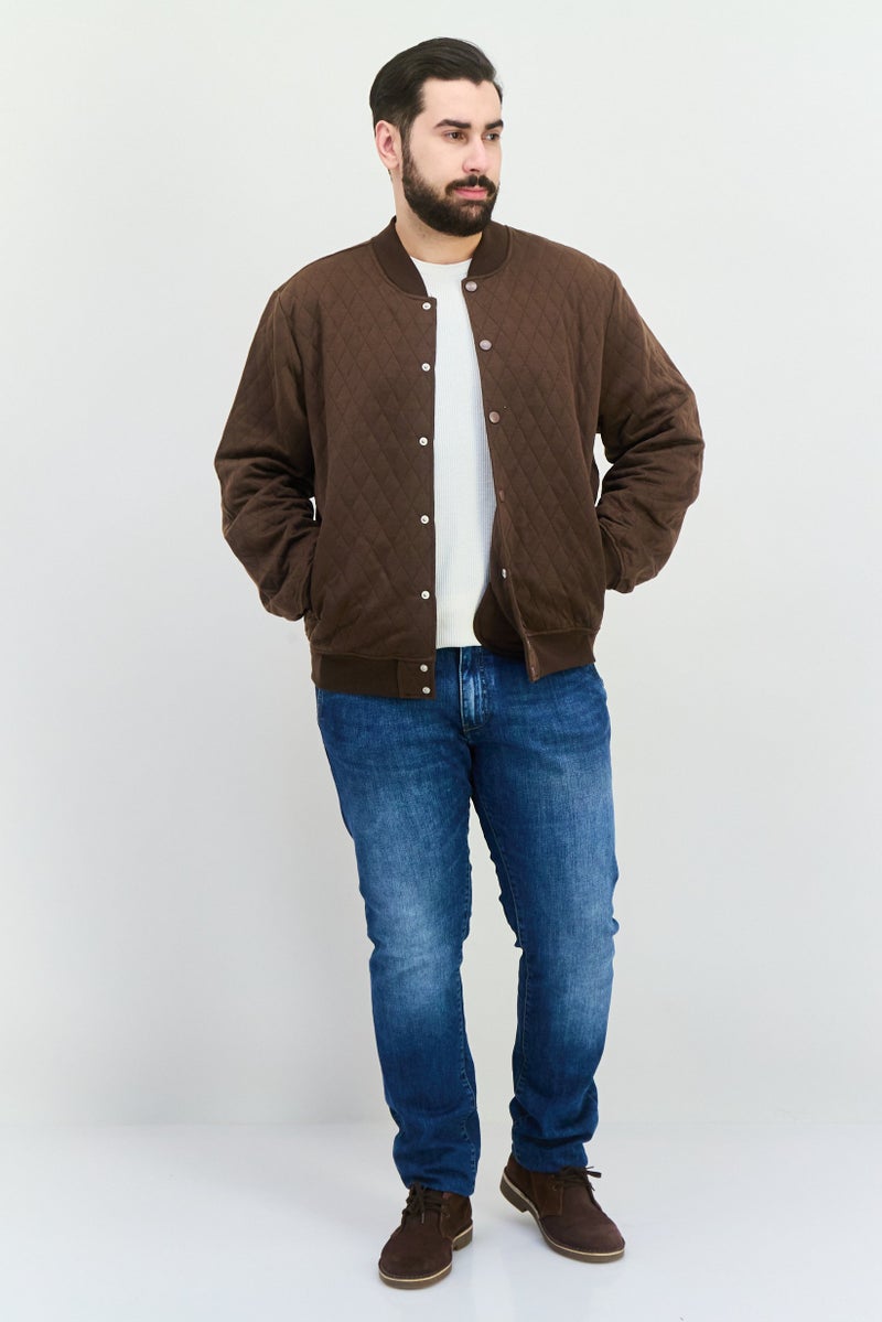 Sovereign Code سويت شيرت رجالي بأكمام طويلة وياقة عريضة، بني داكن - Image 4