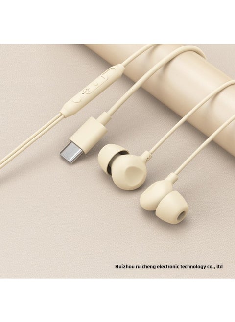 Sleep Wired Headset In-Ear Digital TYPE-C For Apple 15 Android C Mouth Headset Factory-Color:apricot Digital TYPE-C (boxed)