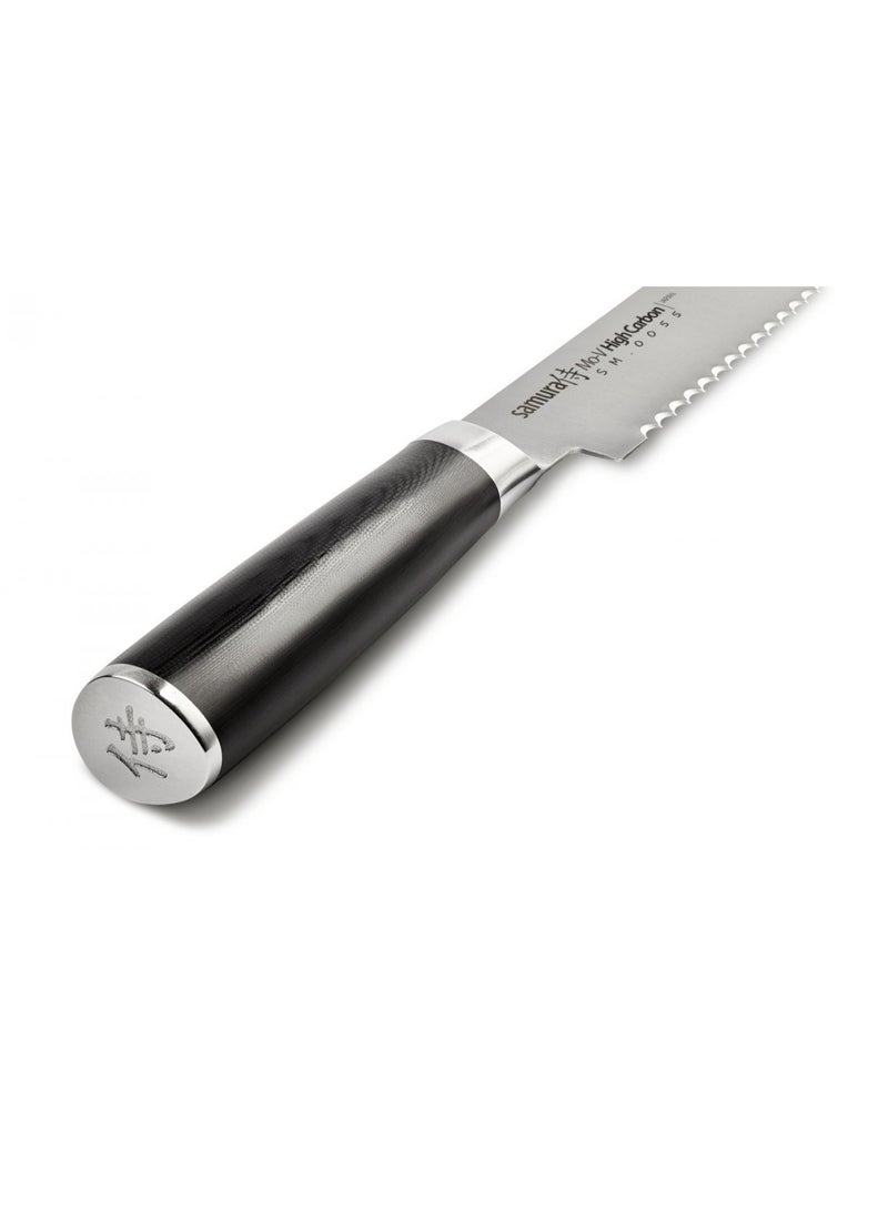 Samura Samura MO-V Bread Knife | 9 Inch Blade | G-10 Handle with Stainless Steel Bolster | Single-Layer Molybdenum-Vanadium Steel | Precision Cutting | Corrosion Resistant  - Image 5