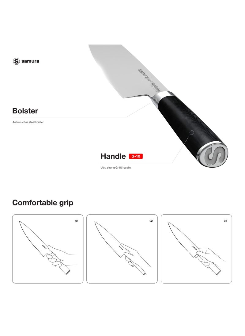 Samura MO-V Bread Knife | 9 Inch Blade | G-10 Handle with Stainless Steel Bolster | Single-Layer Molybdenum-Vanadium Steel | Precision Cutting | Corrosion Resistant - pzsku/Z3B0B2A7DECE6C94C4D3CZ/45/_/1719224891/d24c6ab3-af91-4687-8a02-7da54f6e813a