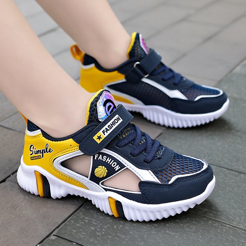 Boys Sandals Summer Mesh Breathable Children'S Torre Shoes Large Children'S Hollow Toe Baotou Boys - Image 1