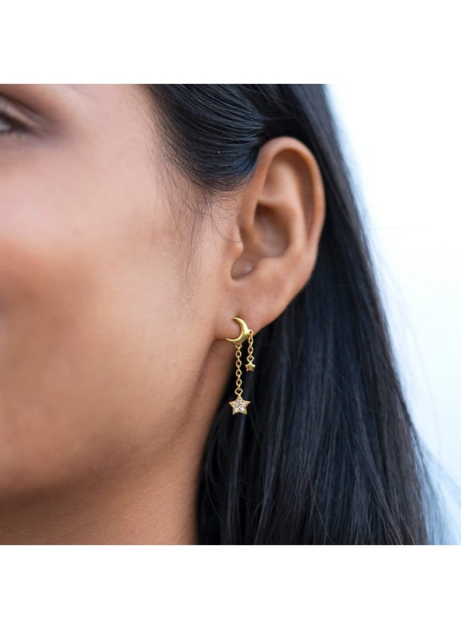 Shaya Women By Caratlane Magic In The Milky Way Earrings In Gold Plated 925 Silver - Image 2