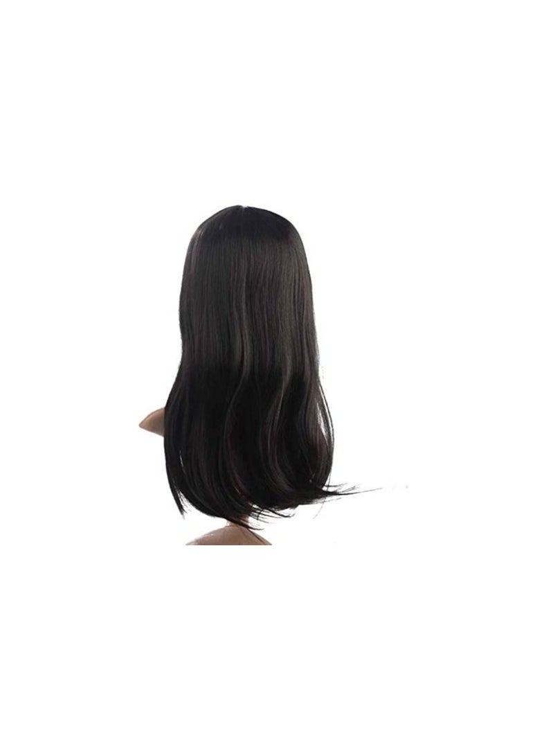 Estelle Hair Long Wavy Wig With Bangs High Synthetic Heat Resistant Wigs Curly Wavy Hair Wigs for Women Girls Beauty Fashion Natural Looking Curly HairDaily Party use Medium Black  - Image 3