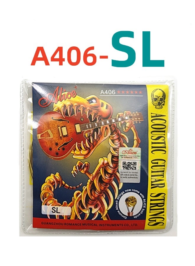 أليس مجموعة أوتار الجيتار الكلاسيكية من أليس A406-SL 1 إلى 6 أوتار من النايلون - Image 1