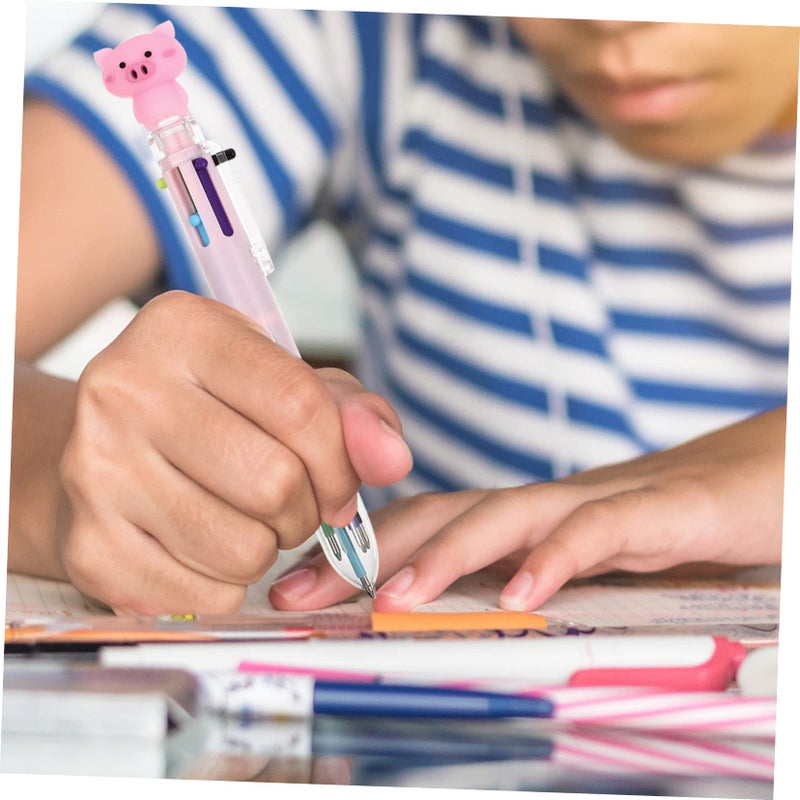 6 Pack Cute Cartoon Ballpoint Pens Colorful Ergonomic Design For School Supplies And Writing - Image 5