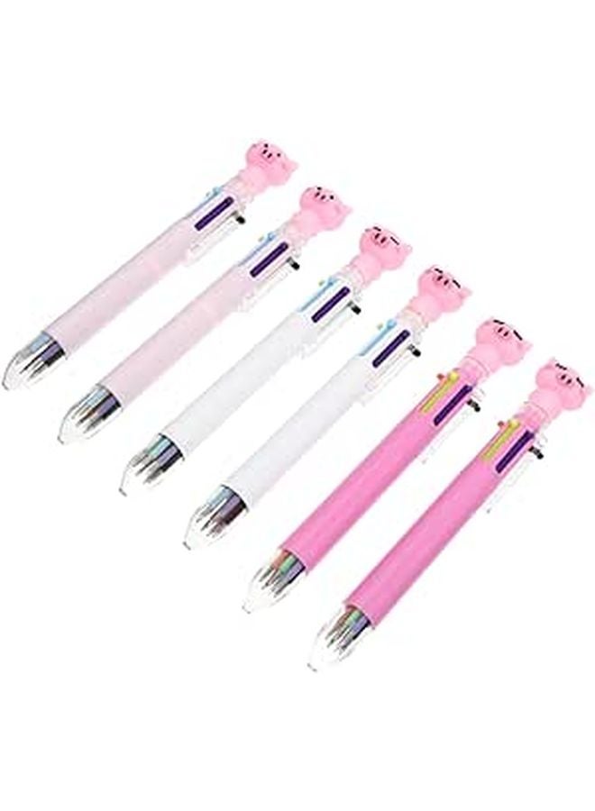 6 Pack Cute Cartoon Ballpoint Pens Colorful Ergonomic Design For School Supplies And Writing - Image 1