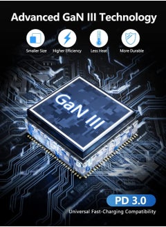 لينسينت محول السفر العالمي 100 وات Gan3 محول دولي مع 2 Qc 4.0 USB A و2 Pd 3.0 Type C Pps شحن سريع عالمي لشاحن الحائط لأجهزة Iphone اللوحية والكمبيوتر المحمول ومحول التوصيل أسود  - Image 4
