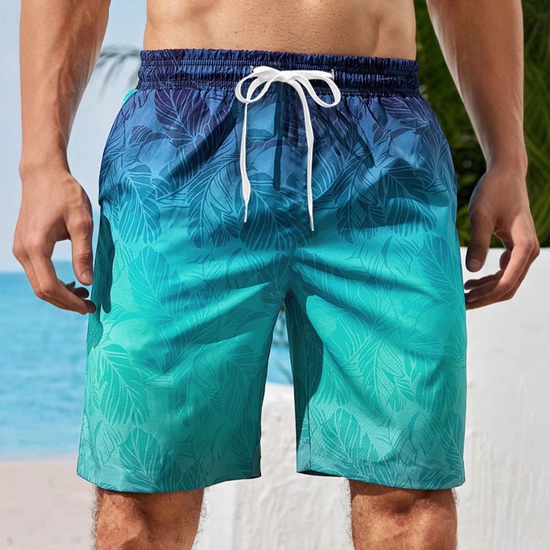 Men'S All-Season Casual 3D Printed Straight-Leg Shorts Sports Beach Drawstring Digital Quick-Dry - Image 2