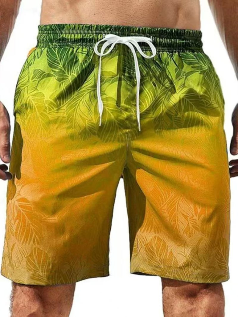 Men'S All-Season Casual 3D Printed Straight-Leg Shorts Sports Beach Drawstring Digital Quick-Dry - Image 1