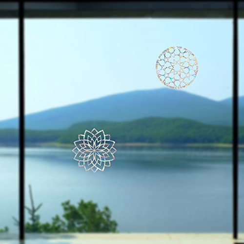 EACILLES Mandala Static Window Clings - Anti Collision Decals for Bird Strikes, Glass Awareness, Set of 8 - Image 5