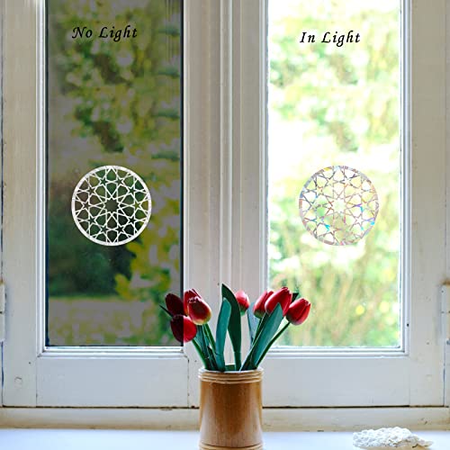 EACILLES Mandala Static Window Clings - Anti Collision Decals for Bird Strikes, Glass Awareness, Set of 8 - Image 2